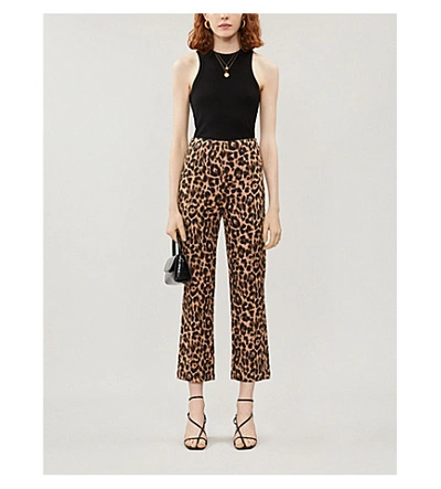 Shop Reformation Marlon Leopard-print Stretch-twill Trousers