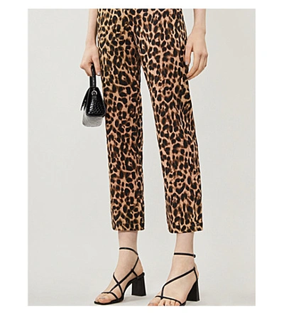 Shop Reformation Marlon Leopard-print Stretch-twill Trousers