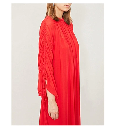 Shop Camilla And Marc Catalina Puffed-sleeve Woven Maxi Dress In Cherry