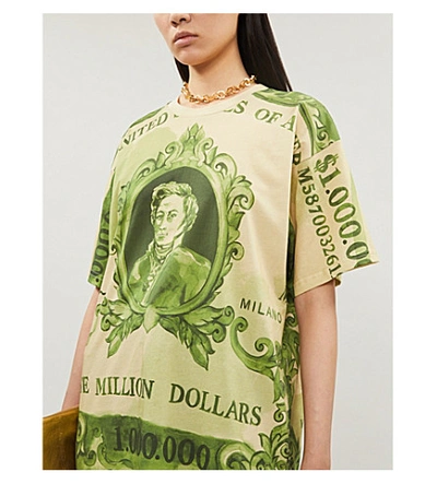 Shop Moschino Money-print Cotton-jersey T-shirt In Only One