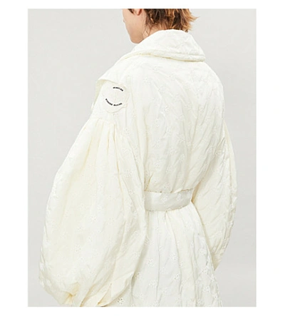 Shop Moncler Genius 4 Moncler Simone Rocha Dinah Embroidered Shell-down Jacket In Off White