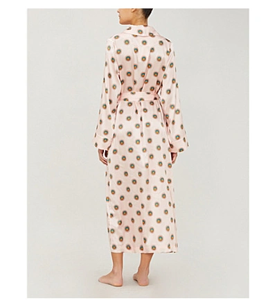 Shop Yolke Sun-print Stretch-silk Dressing Gown In Soleil Print