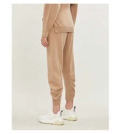 Shop Stella Mccartney High-rise Stretch-wool Jogging Bottoms In Sand