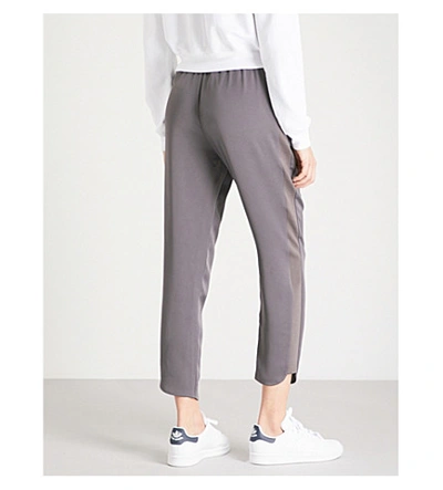 Shop Ted Baker Satin-panels Joggers In Charcoal