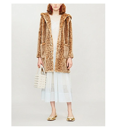 Shop Shrimps Gloria Leopard-print Faux-fur Coat In Natural Leopard