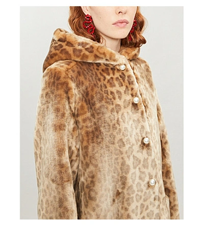 Shop Shrimps Gloria Leopard-print Faux-fur Coat In Natural Leopard