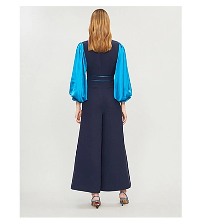 Shop Roksanda Tenka Crepe Jumpsuit In Midnight