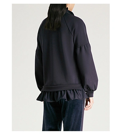 Shop Ted Baker Evliin Cotton-blend Sweatshirt In Dark Blue