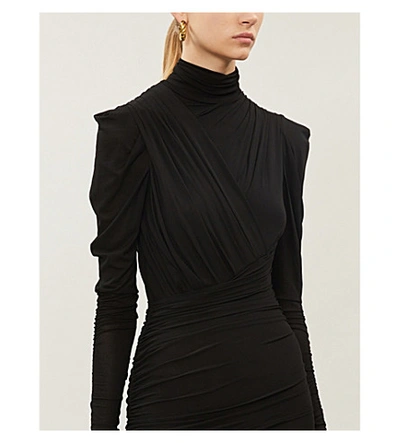 Shop Isabel Marant Jisola Stretch-crepe Dress In Black