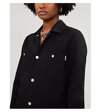 Shop Carhartt Button-up Denim Jumpsuit In Black