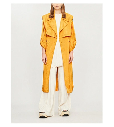 Shop Arje Dione Double-breasted Shell Trench Coat In Saffron