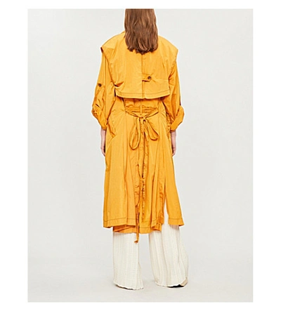 Shop Arje Dione Double-breasted Shell Trench Coat In Saffron