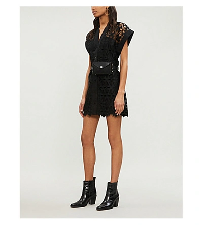 Shop Sandro Amandine Guipure-lace Dress In Black