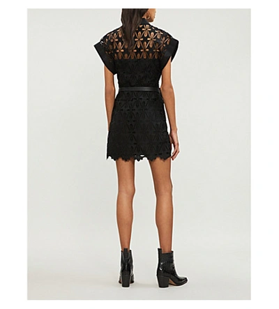 Shop Sandro Amandine Guipure-lace Dress In Black
