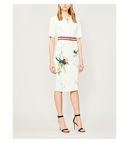 ted baker white bird dress