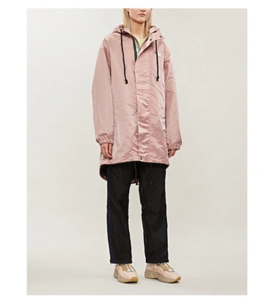 Shop Acne Studios Osborn Hooded Shell Jacket In Dusty Pink