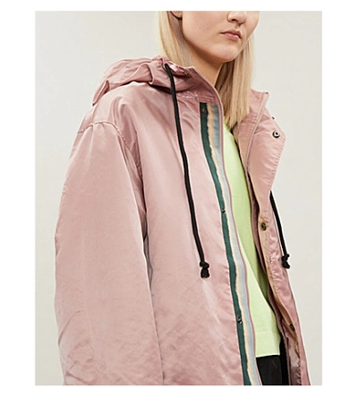 Shop Acne Studios Osborn Hooded Shell Jacket In Dusty Pink