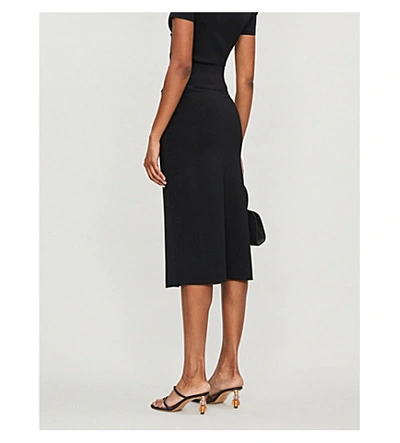Shop Sandro High-rise Stretch-knit Skirt In Black