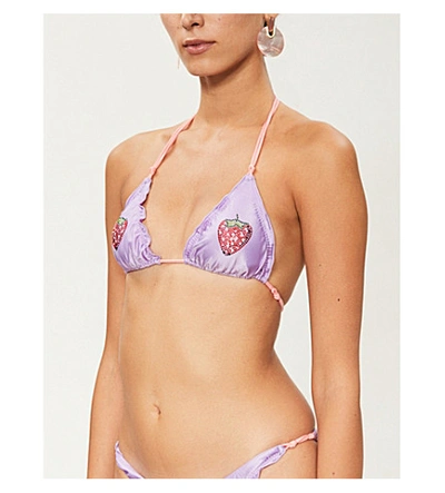 Shop Agent Provocateur Rozie Bikini Top In Lilac