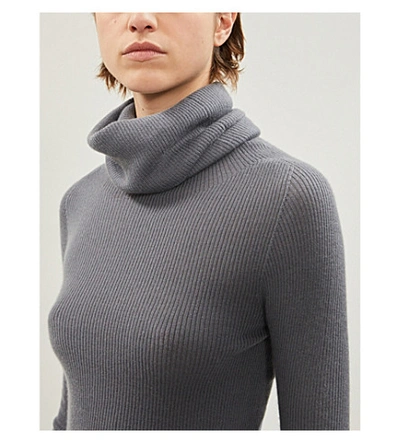 Shop Rick Owens Turtleneck Cashmere Jumper In Blu