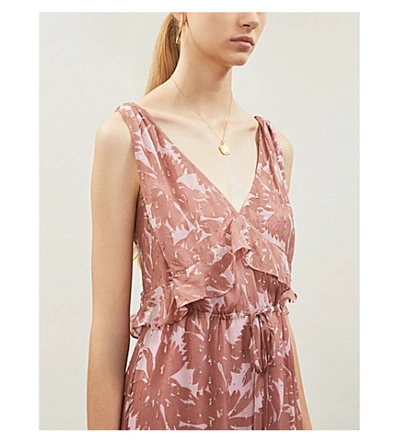 Shop Diane Von Furstenberg Misha Floral-pattern Silk Maxi Dress In Daisy Silh Mauve