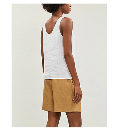 Shop Theory Relaxed Textured Linen-blend Top In White