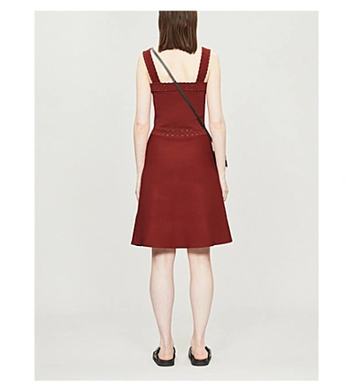 Shop Sandro Alyson Sleeveless Stretch-knit Dress In Terracotta