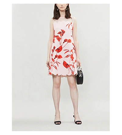 Shop Ted Baker Fantasia-print Scalloped Mini Dress In Pl-pink