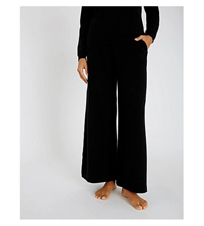 Shop Johnstons Relaxed-fit Cashmere Culottes In Black