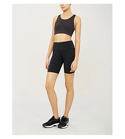 Shop Varley Louise Stretch-jersey Shorts In Black