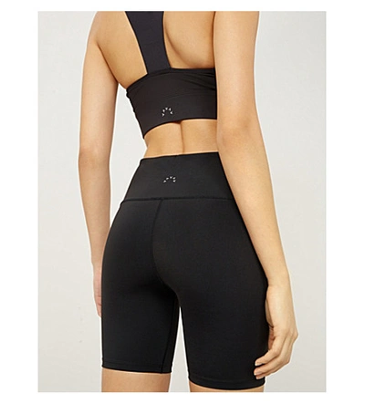 Shop Varley Louise Stretch-jersey Shorts In Black