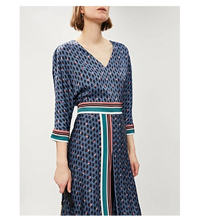 Shop Maje Reanne Printed Crepe Dress