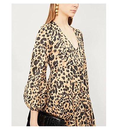 Shop Zimmermann Veneto Leopard-print Linen Dress