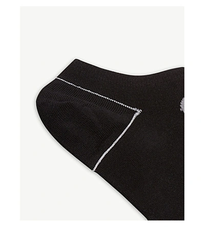 Shop Calvin Klein Women's Black Logo Print Cotton-blend Trainer Socks Set Of Two