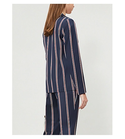 Shop Ted Baker Haryee Striped Woven Blazer In Navy