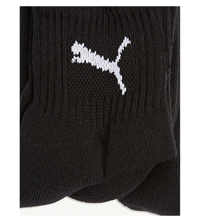 Shop Puma Cotton Blend Three Pack Socks In Black