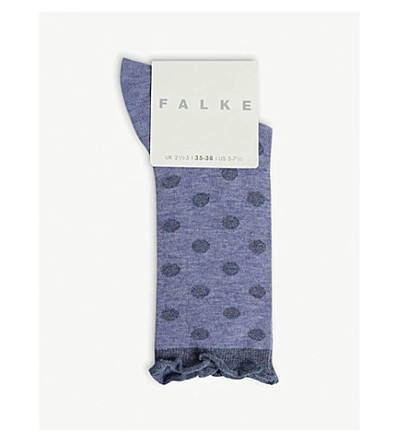 Shop Falke Soft Dot Socks Cotton Blend Socks In 6817 Lavendar