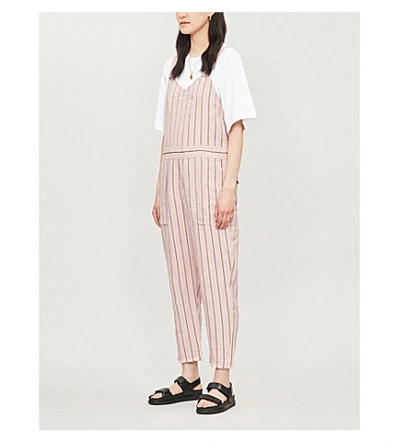 Shop Rag & Bone Nina Linen-blend Jumpsuit In Pink Multi