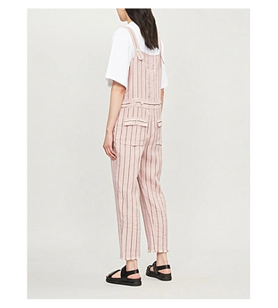 Shop Rag & Bone Nina Linen-blend Jumpsuit In Pink Multi