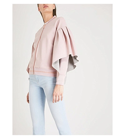 Shop Ted Baker Kimono-sleeves Bomber Jacket In Dusky Pink