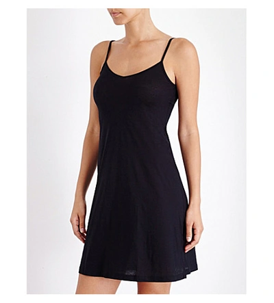 Shop Hanro Womens Black Ultra-light Body Dress L