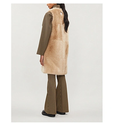 Shop Stella Mccartney Teddy Sleeveless Faux-fur Coat In Fawn