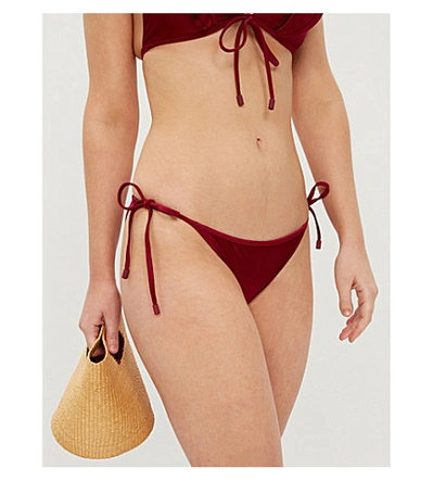 Shop Zimmermann Amari Flared-panel Swimsuit In Ruby