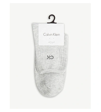 Shop Calvin Klein Women's Pale Grey Htr Crystal Soft Touch Socks