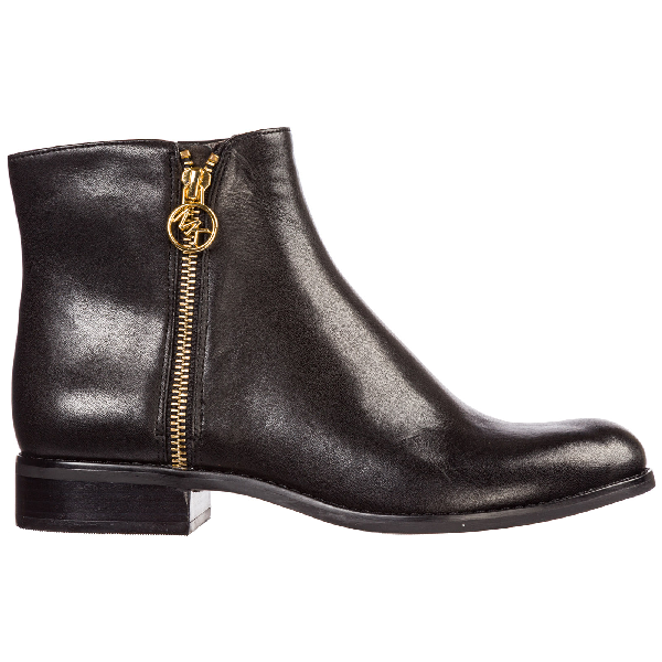 michael kors black leather booties