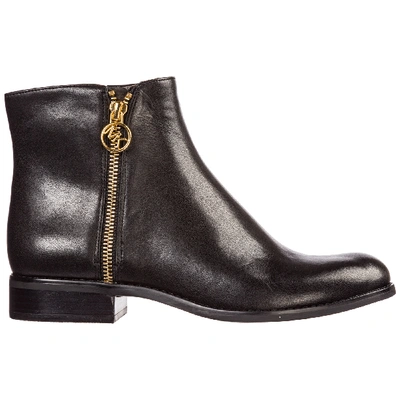 Michael Leather Ankle Boots Booties In Black | ModeSens