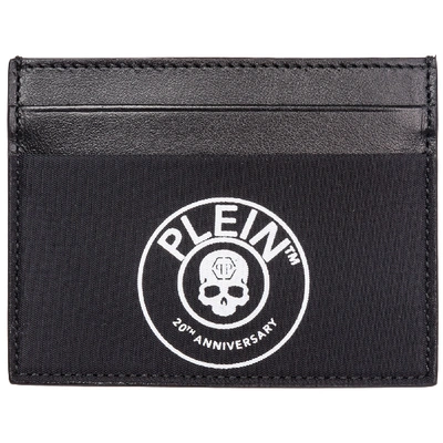 Shop Philipp Plein Men's Genuine Leather Credit Card Case Holder Wallet Anniversary 20th In Black