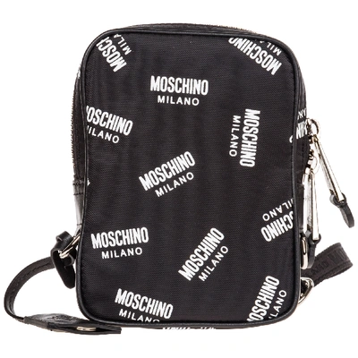 Shop Moschino Men's Nylon Cross-body Messenger Shoulder Bag In Black