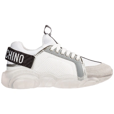 Shop Moschino Women's Shoes Leather Trainers Sneakers Teddy In White