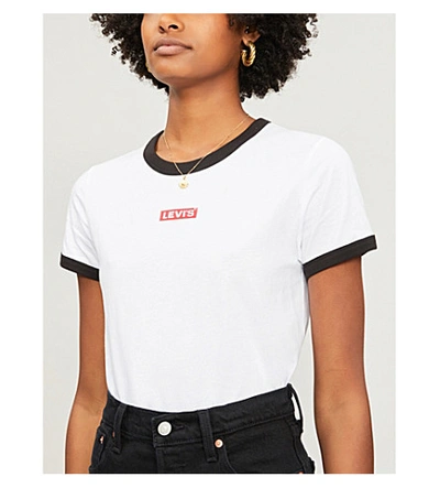 Shop Levi's Perfect Ringer Cotton-jersey T-shirt In White